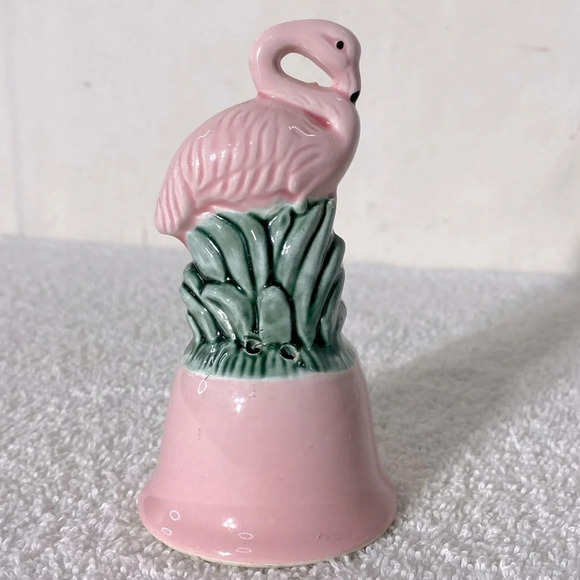 Vintage Pink Ceramic Flamingo Bell Bahamas Kitschy  Travel Souvenir - Picture 9 of 10